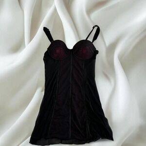 Sophie B red lace push up bra lingerie slip‎ y2k vintage mcbling